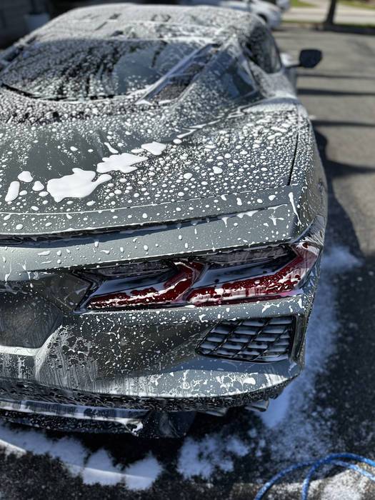 Decontamination wash on a C8 Corvette in La Mirada, CA